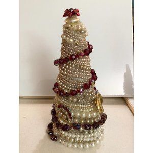 Christmas Tree 10 inches tall made of Jewelry